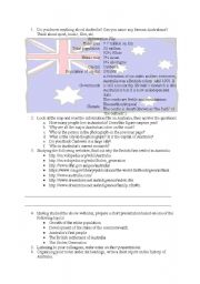 English Worksheet: Australia Webquest