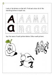 English worksheet: say and color