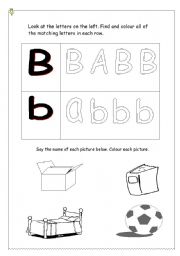 English Worksheet: say and colour b 