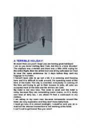 English Worksheet: A terrible holiday!