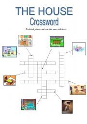 English Worksheet: THE HOUSE - crossword