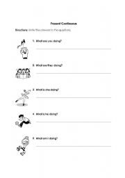 English Worksheet: Present continuous
