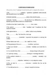 English Worksheet: Confusing Words