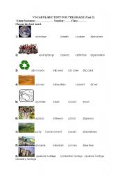 English Worksheet: vocabulary test