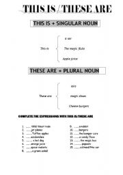 English Worksheet: THIS IS / THESE ARE