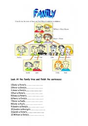 English Worksheet: Family tree