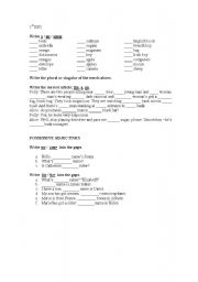 English Worksheet: Revision of: a, an, the some and possessive adjectives