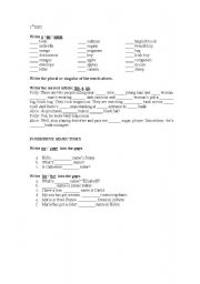 English worksheet: Revision of: a, an, the some and possessive adjectives