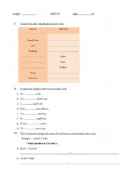 English worksheet: Elementary test