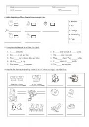 English Worksheet: Test a/an, What is it?, its, verb to be, vocabulary
