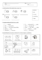 Test a/an, What is it?, its, verb to be, vocabulary