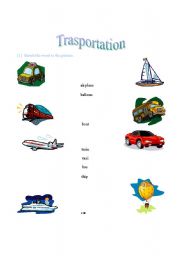 English worksheet: Transportation 