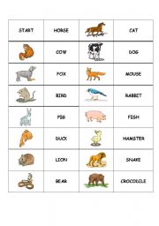 English Worksheet: Animals dominoes