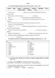 English Worksheet: vocabulary quiz