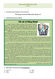 English Worksheet: Test - The art of being fluent