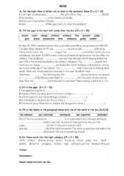 English Worksheet: a quiz on crime 