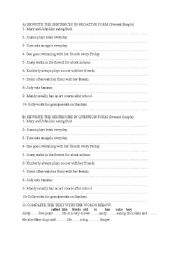 English worksheet: present simple exercises