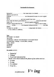 English Worksheet: sustainable development