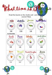 English Worksheet: what  time is it?