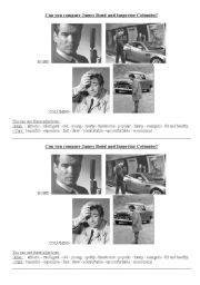 English Worksheet: compare J. Bond and Columbo