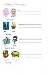 English Worksheet: Comparatives