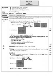 English Worksheet: My town or village