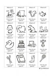 English Worksheet: Thing Cards for the game: Number, Colour, Thing... Go!