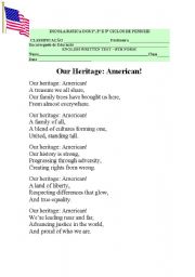 English worksheet: Our Heritage: Americans