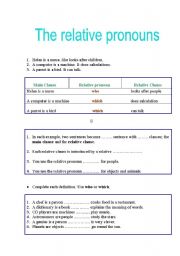 English Worksheet: Relative pronouns