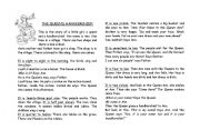 English Worksheet: the queen and the handkerchief