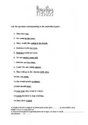 English worksheet: questions