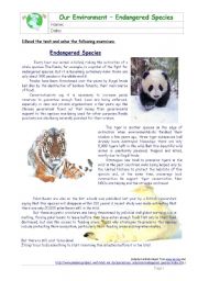 English Worksheet: Endangered Species - Passive Voice