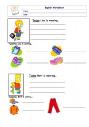 English Worksheet: Simpsons Clothes - Part 2