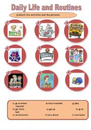 English Worksheet: daily life and routines