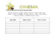 English Worksheet: Cinema