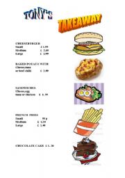 English Worksheet:  ordering food...