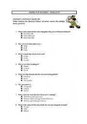 English worksheet: Sherlock Holmes quiz