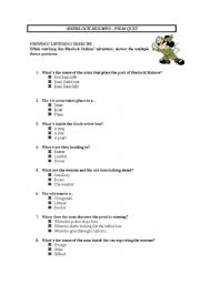 English Worksheet: Sherlock Holmes quiz