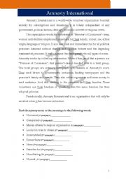 English Worksheet: Amnesty International