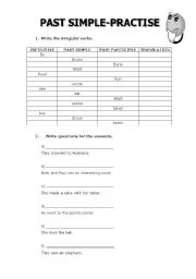 English worksheet: PAST SIMPLE