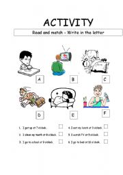 English worksheet: activity