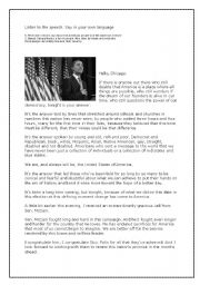 English Worksheet: Speech Obama