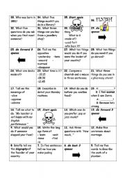 English Worksheet: board game