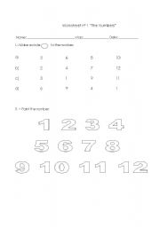 English Worksheet: The number