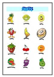 English Worksheet: Fruits and Vegetables
