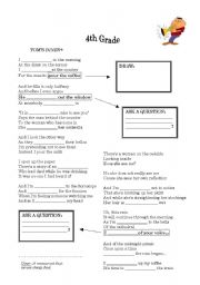 English worksheet: song worksheet