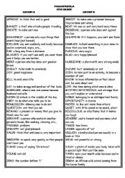 English Worksheet: passaparola game for vocabulary