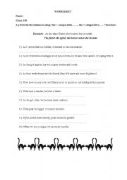 English Worksheet: comparatives