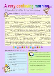 English Worksheet: A very confusing morning...