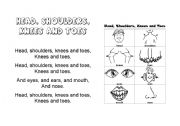 English Worksheet: Head, shoulders, knees and toes